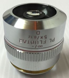 LEITZ WETZLAR PL FLUOTAR 5X / 0.12 D MICROSCOPE OBJECTIVE
