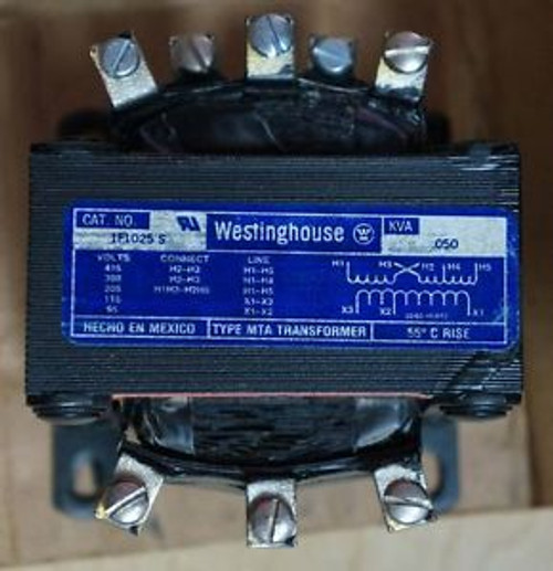 WESTINGHOUSE CONTROL TRANSFORMER 1F 1025 .050 KVA