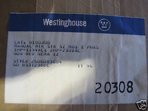 Westinghouse Manual Moter Starter 2 HPNew