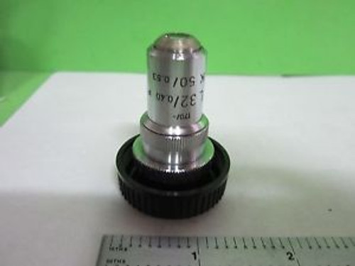 MICROSCOPE PART OBJECTIVE LEITZ GERMANY POL + IRIS UTK 32X AS IS OPTICS