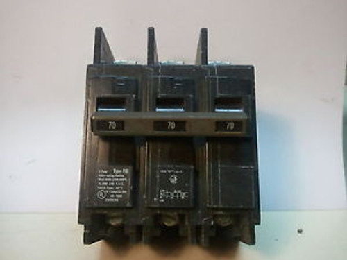 Siemens Circuit Breaker Type BQ BQ3B070 70 Amp 240 Volt 3 Pole