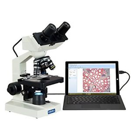 OMAX 40X-2000X Digital Lab LED Binocular Compound Microscope with Built-in 1.3MP