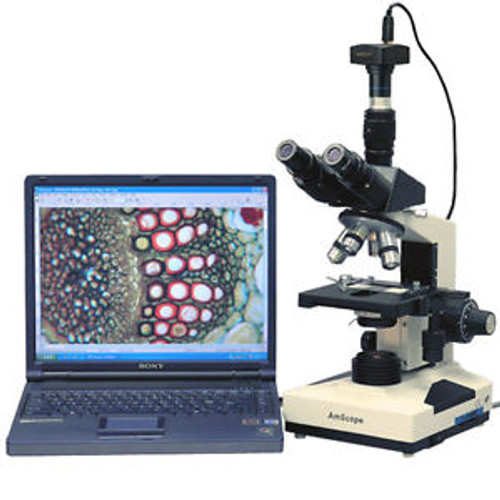 AmScope T490A-M 40X-1600X Lab Clinic Vet Trinocular Microscope with 1.3MP Camera