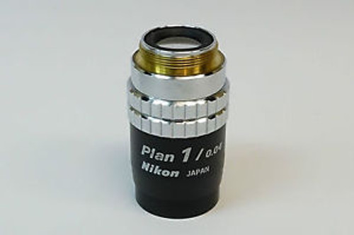 Nikon Plan 1X/0.04 Microscope Objective Rare and in excellent condition