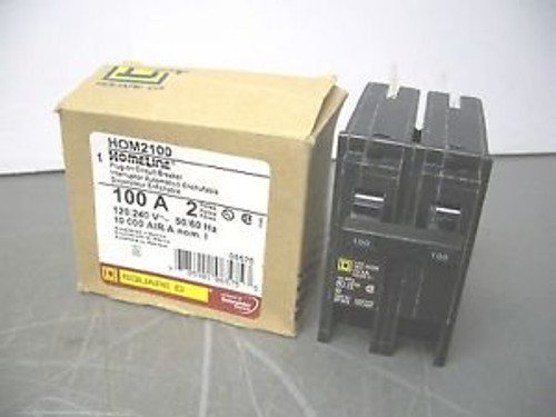 SQUARE D CIRCUIT BREAKER CAT#HOM2100 100A/240V/2POLE NIB