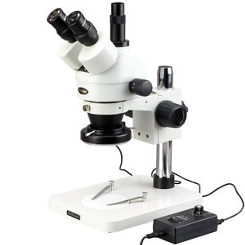 7X-45X Trinocular Inspection Dissecting Zoom Stereo Microscope + 144-LED Light