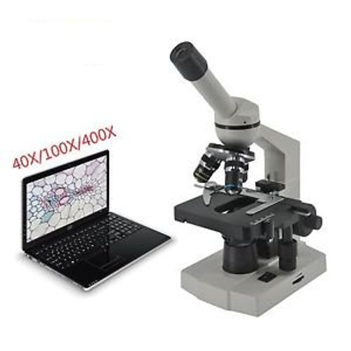 40X-1000X Monocular Biological Microscope Metal for Students  Bottom LED Lights