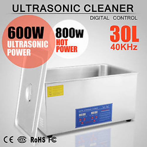 JEWELRY EYEGLASS WATCH ULTRASONIC CLEANER CLEANING MACHINE DIGITAL 30L LITER