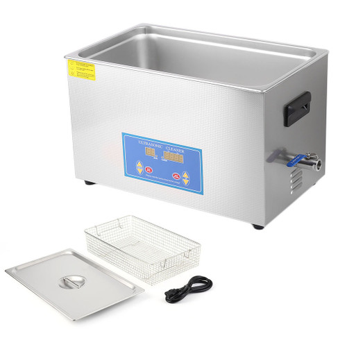 30L 30 L ULTRASONIC CLEANER SKIDPR0OF FEET FLOW VALVE LARGE TIMER NEW GENERATION