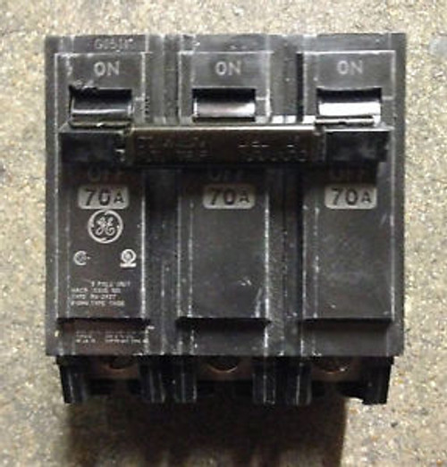 GENERAL ELECTRIC GE THQB32070 3 POLE 70 AMP 120/240 VOLT BOLT IN New