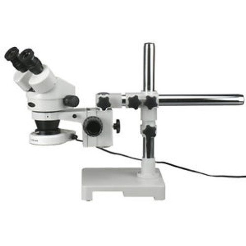 3.5X-45X Stereo Zoom Microscope on Boom Stand with 80 LED Light