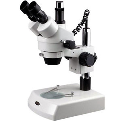 3.5X-45X Trinocular Stereo Zoom Microscope with Dual Halogen Lights