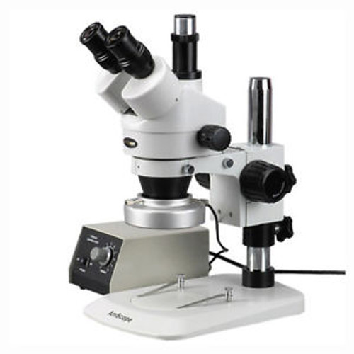 7X-45X Trinocular Stereo Microscope with Aluminum 80-LED Ring Light