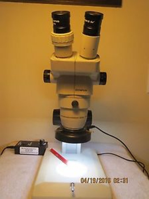 Olympus 3060 microscope, zoom 9X-40X, Oly 10X eypieces, plain stand,new LED R/L