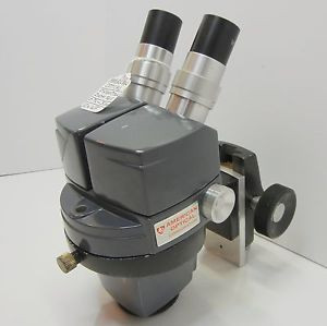 AMERICAN OPTICAL 569 Microscope W/ Focus Holder 10XWF 30X RING LIGHT READY #193