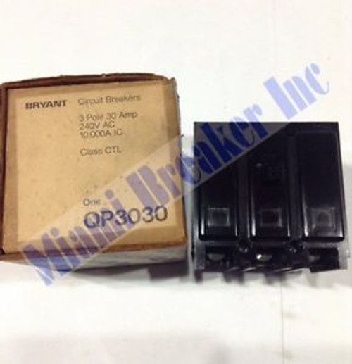 QP3030 BRYANT Circuit Breaker 3 Pole 30 Amp 240V (New)