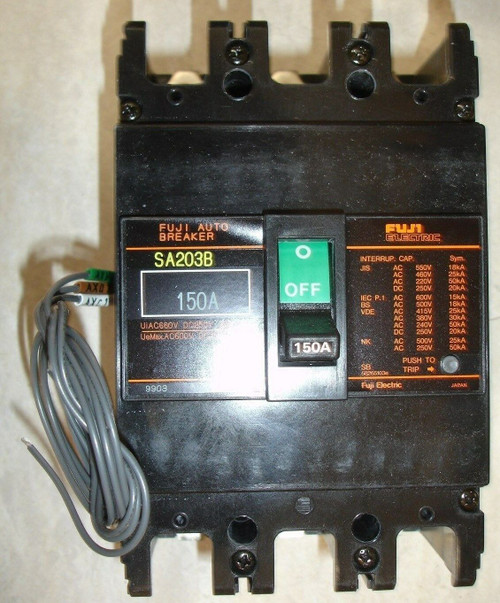 New Fuji Electric SA203B Circuit Breaker 150 amp Auxiliary Switch 600 volt AC/DC