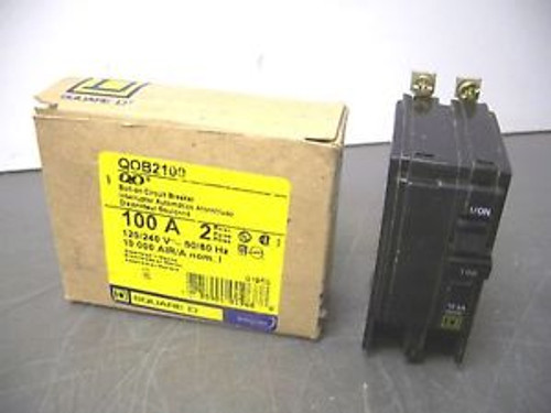 SQUARE D CIRCUIT BREAKER CAT# QOB2100 100A/240V/2POLE NIB