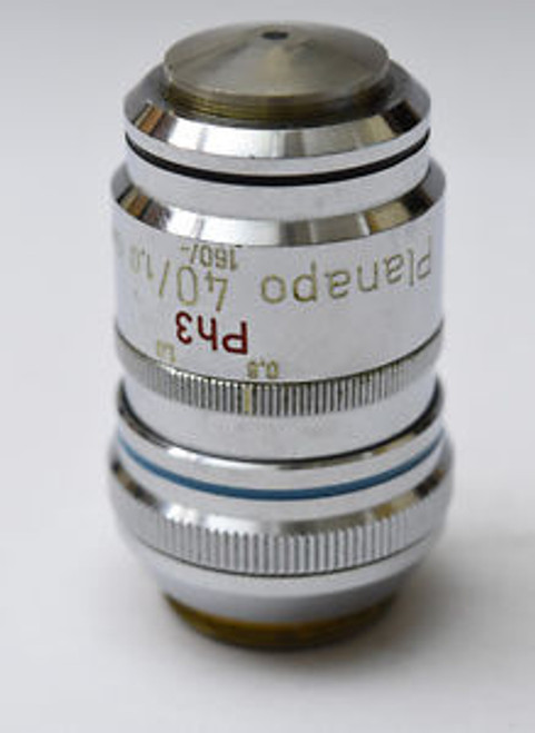 Zeiss PlanApo 40x 1.0 Oel Ph3 Phase Contrast 160mm Microscope Objective Plan Apo