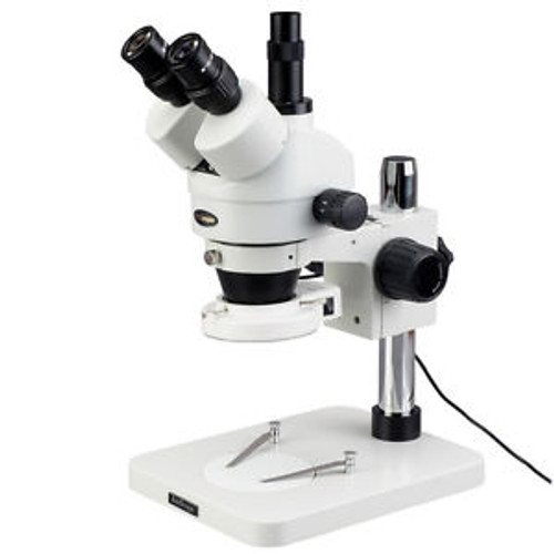 3.5X-180X Inspection Trinocular Zoom Stereo Microscope + 144-LED Compact Light