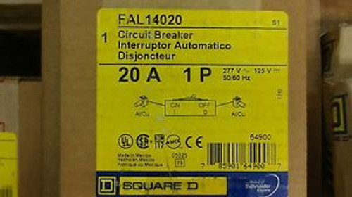 Square D FAL14020 Circuit Breaker 20A 1 Pole