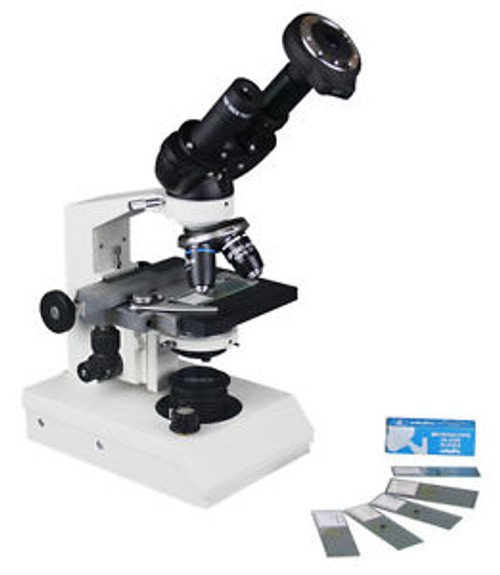 Professional Binocular Biology Microscope w 3Mp USB Camera & Measuring Software