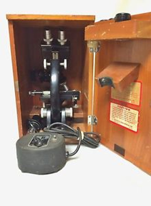 Vintage Bausch & Lomb Reflected and Transmitted Light Microscope and Transformer