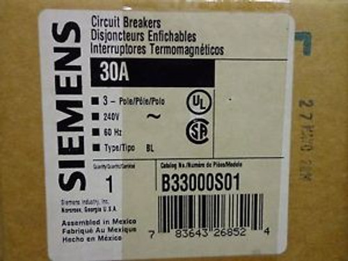 New SIEMENS B33000S01  30A 3P