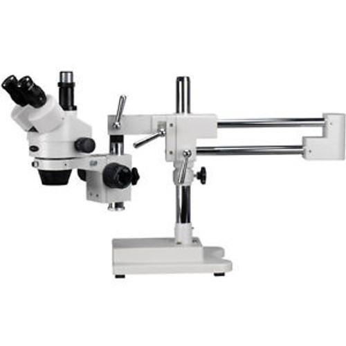 3.5X-90X Trinocular Stereo Zoom Microscope with Double Arm Boom Stand