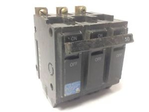 GE THHQB32050 GEneral Electric Circuit Breaker 50A 3P 240V USED