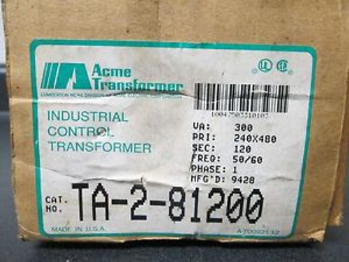 New Acme Transformer TA-2-81200 300 VA 50/60 HZ TA281200