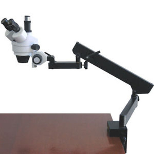 AmScope SM-6T 7X-45X Trinocular Articulating Zoom Microscope with Clamp