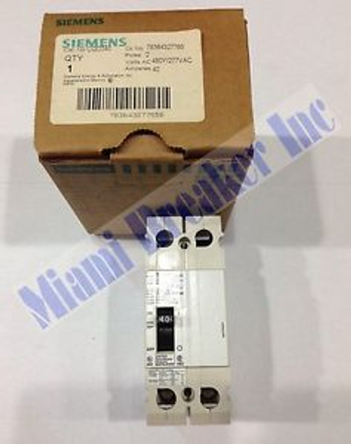 CQD240 Siemens Molded Case Circuit Breaker 2 Pole 40 Amp 277/480V (New)