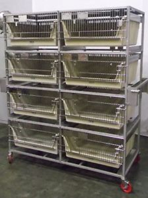 S124765 Allentown Caging Equipment 8 Rack Lab Veterinary Rabbit/Guinea Pig Cage