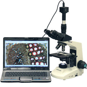 AmScope T370A-8M 40X-1600X Full Size Compoud Microscope + 8MP Digital Camera