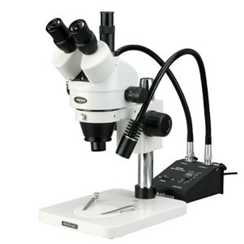 3.5X-180X Trinocular Inspection Zoom Stereo Microscope with Gooseneck LED Lights