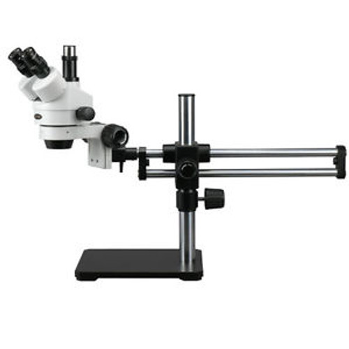 AmScope SM-5T 7X-45X Trinocular Stereo Microscope on Ball Bearing Boom Stand