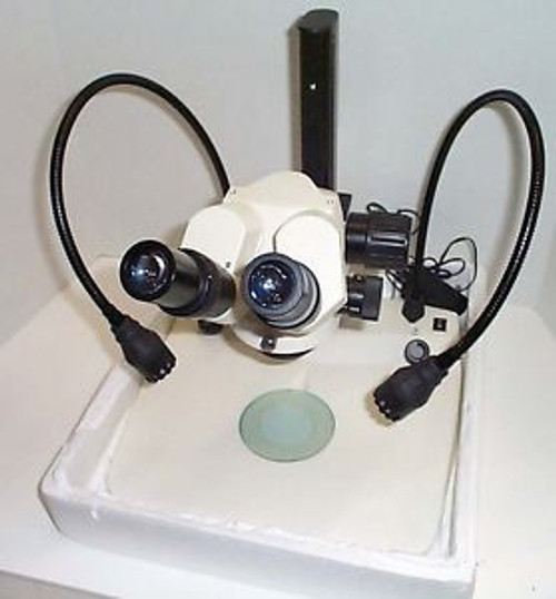 AMG Fisher Stereozoom Microscope and LED Lower/Upper Illumination 6-60X New