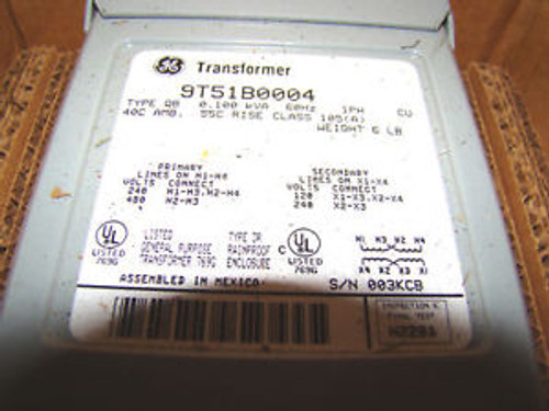 GE 9T51B0004 .100 KVA SINGLE PHASE TRANSFORMER