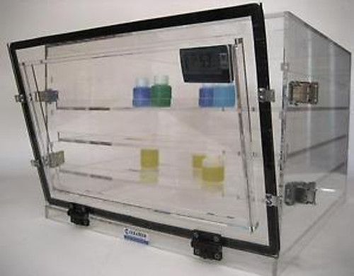 Cleatech Desiccator Dry Cabinet,12x12x12,Acrylic W/Shelf, Acrylic, Gas Ports
