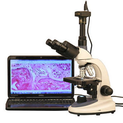 40X-2500X 1W LED Trinocular Compound Microscope with 10MP Digital Camera