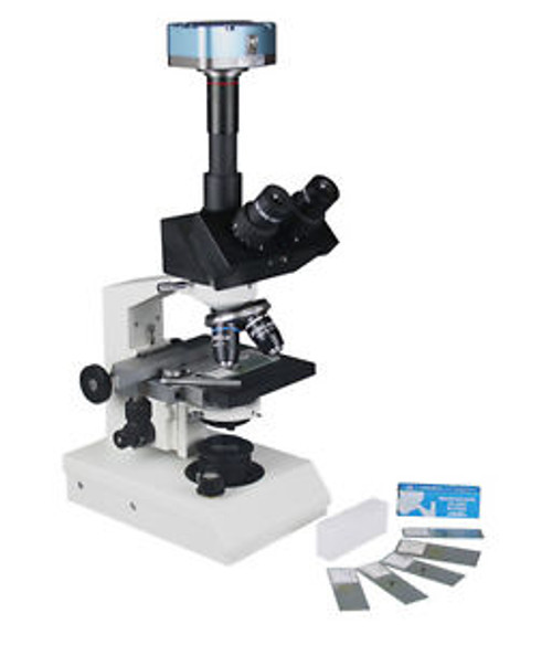 2500x Professional Trinocular LED Microscope w 5Mp USB Camera Measuring Software