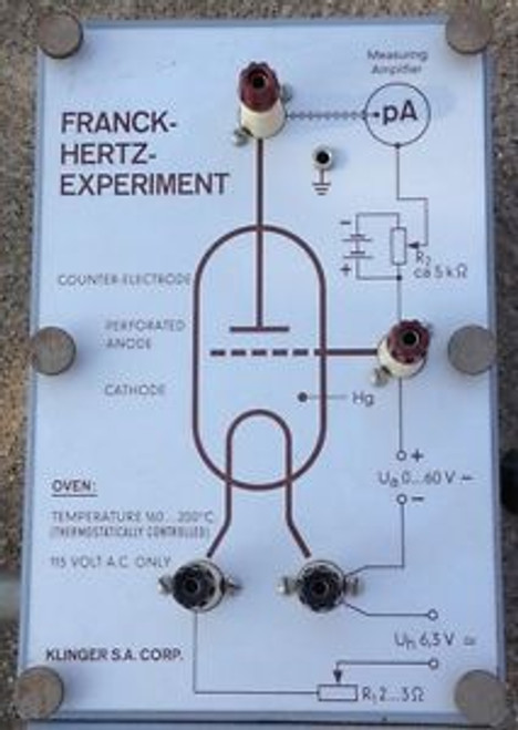 Klinger S.A Corp Franck-Hertz Experiment