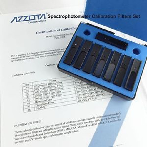 Azzota Spectrophotometer Calibration Filters Set - 8 Pieces