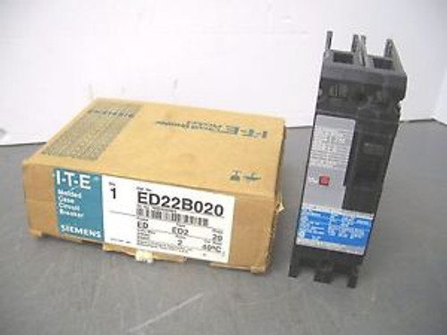 SIEMENS ITE CIRCUIT BREAKER CAT#ED22B020 20A/240V/2POLE NIB