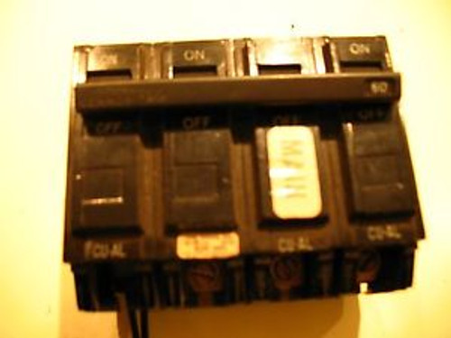 GE Circuit Breaker 3 Pole 60AMP W/ Shunt Trip Device Used