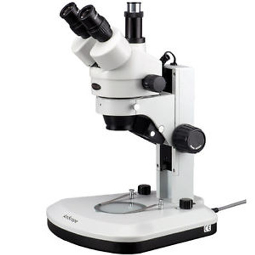 7X-45X Track Stand Stereo Zoom Trinocular Microscope with Dual LED Lights