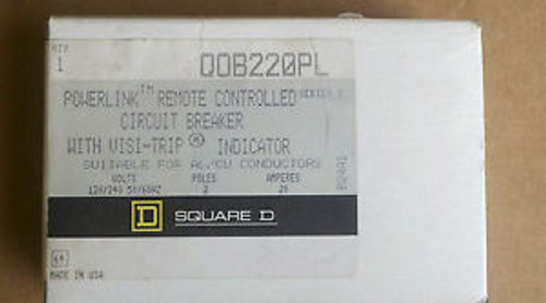 New SQUARE D PowerLink CIRCUIT BREAKER CAT# QOB220PL 20 amp 2 pole 120/240 Volt