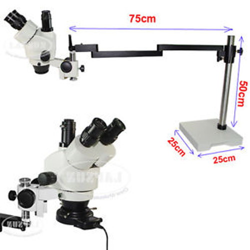 Long Arm Stand 7X-45X Trinocular Industrial Inspection Zoom Stereo Microscope US