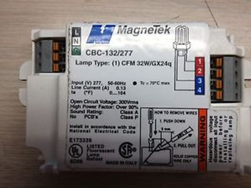 10 MAGNETEK CBC-132/277  ONE LAMP 32WATT/4PIN FLUORESCENT LAMP BALLAST-277V